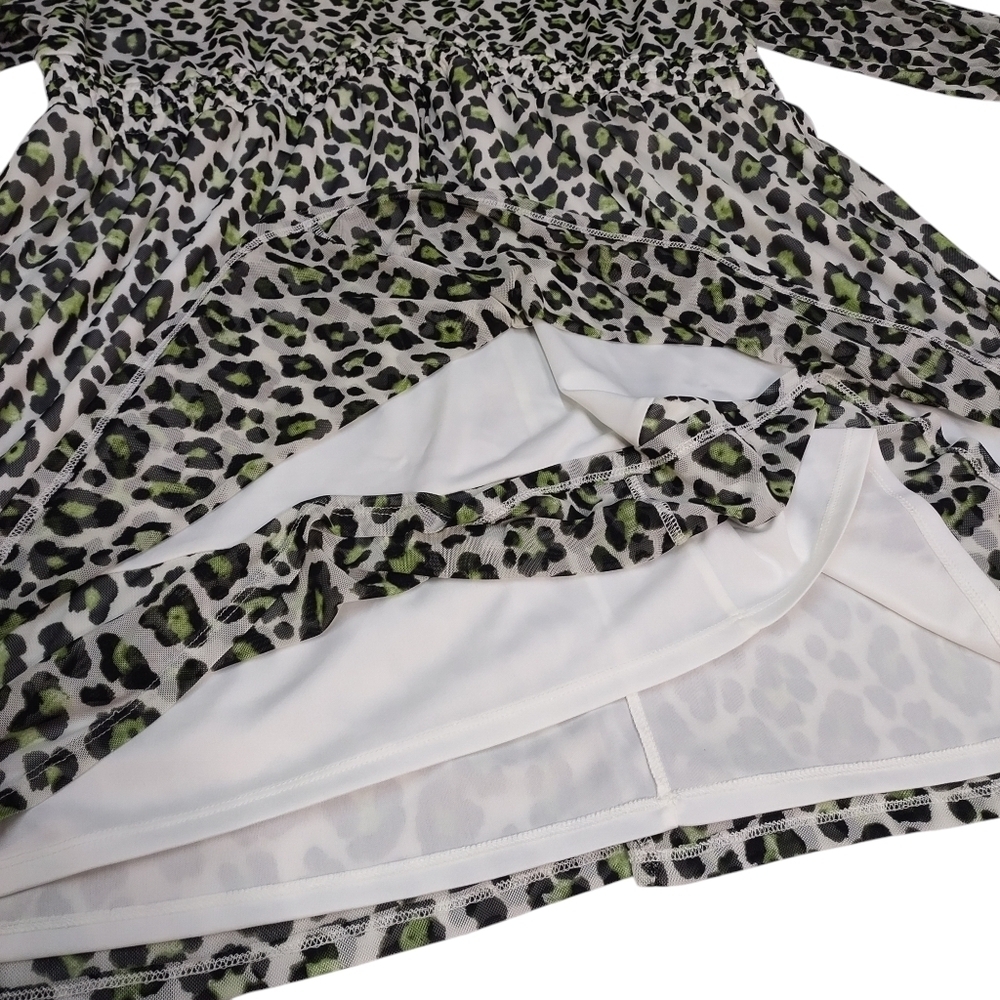 Cato Dress Multicolor Mesh Animal Print V-Neck 3/4 Cut-out Sleeve Sz 22/24W NWT - Picture 8 of 11